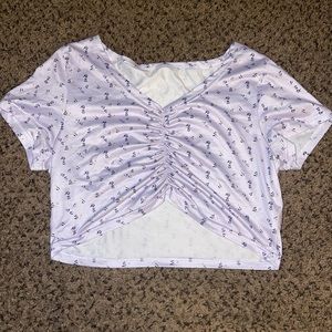 purple crop top